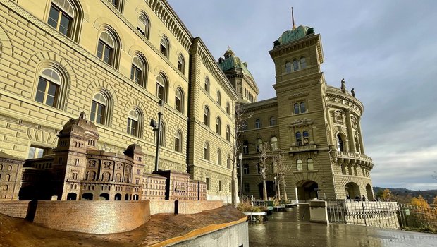 Das haptische Bundeshaus-Modell für Blinde und Sehbehinderte im Massstab von 1:130.