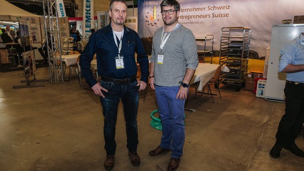 Oskar Schenk, Präsident Lohnunternehmer Schweiz (links) und Markus Schneider, Organisator LUTaCH. Bild: Beat Schmid