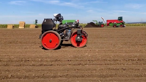 Fendt Xaver, die dritte Generation des Feldroboters im Einsatz. (Bild: «die grüne» / Jürg Vollmer)