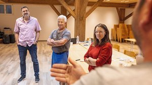 Christian Thalmann (links), Jean-Jacques Duperrex und Noëmi Elmiger (rechts)